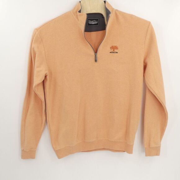 Straight Down 1/4 Quarter Zip Golf Pullover Mission Hills Orange Men's Large‎ L - Picture 1 of 7